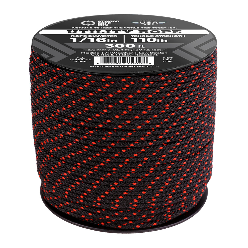 1/16 - Black w/ Red Tracer