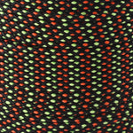 1 16 Black w Neon Green & Orange Dots 300ft Closeup