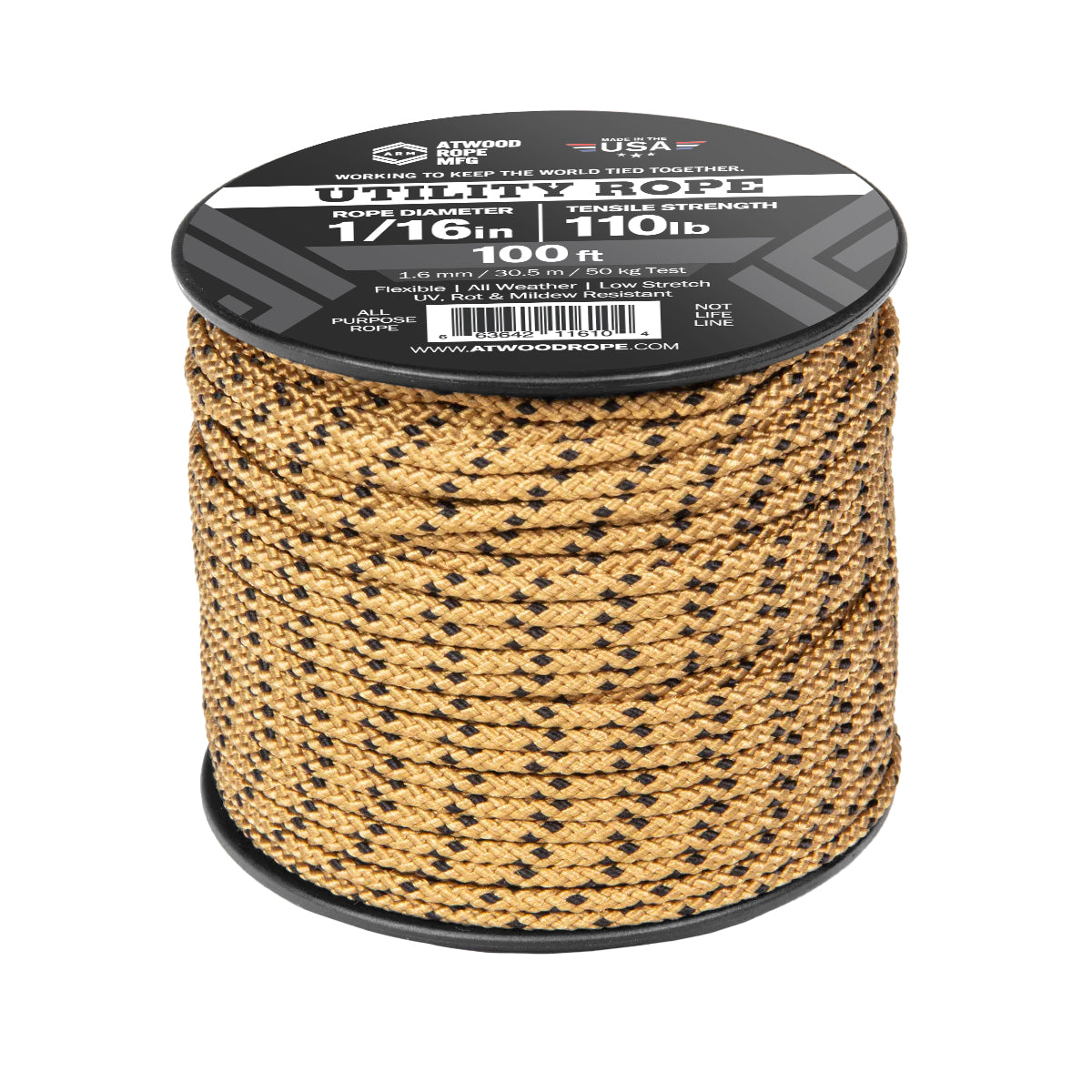 1/16 - Tan w/ Black Tracer – Atwood Rope MFG