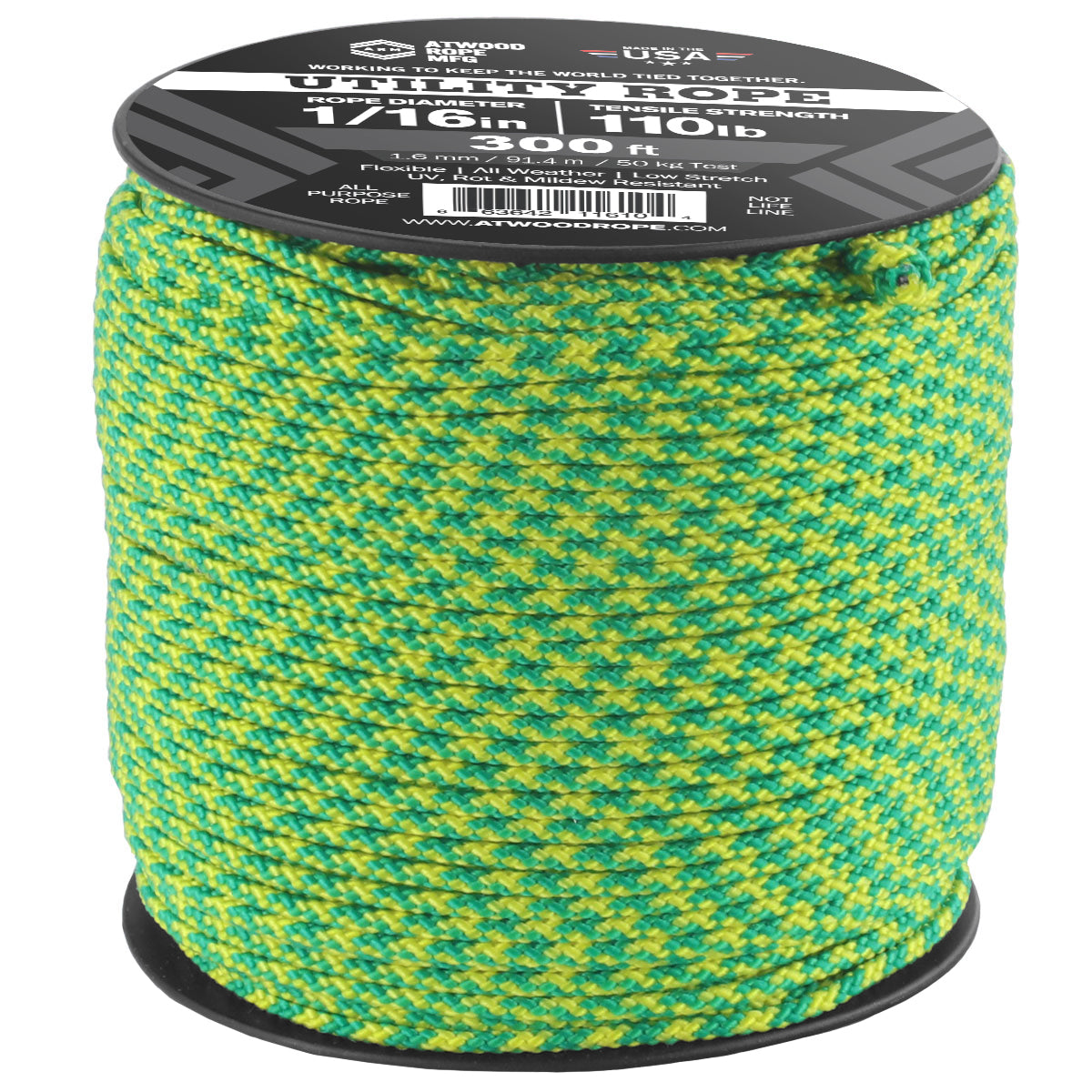 1/16 - Green & Yellow Check – Atwood Rope MFG