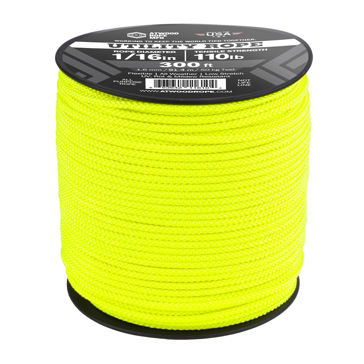 Yellow Lightning Rope 1/16 - Neon Yellow – Atwood Rope MFG