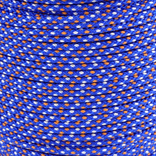 1 16 Royal Blue with White and Orange dots closeup
