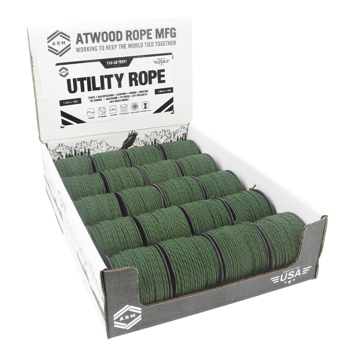 1 16 Utility Rope 100ft Camo Display Box
