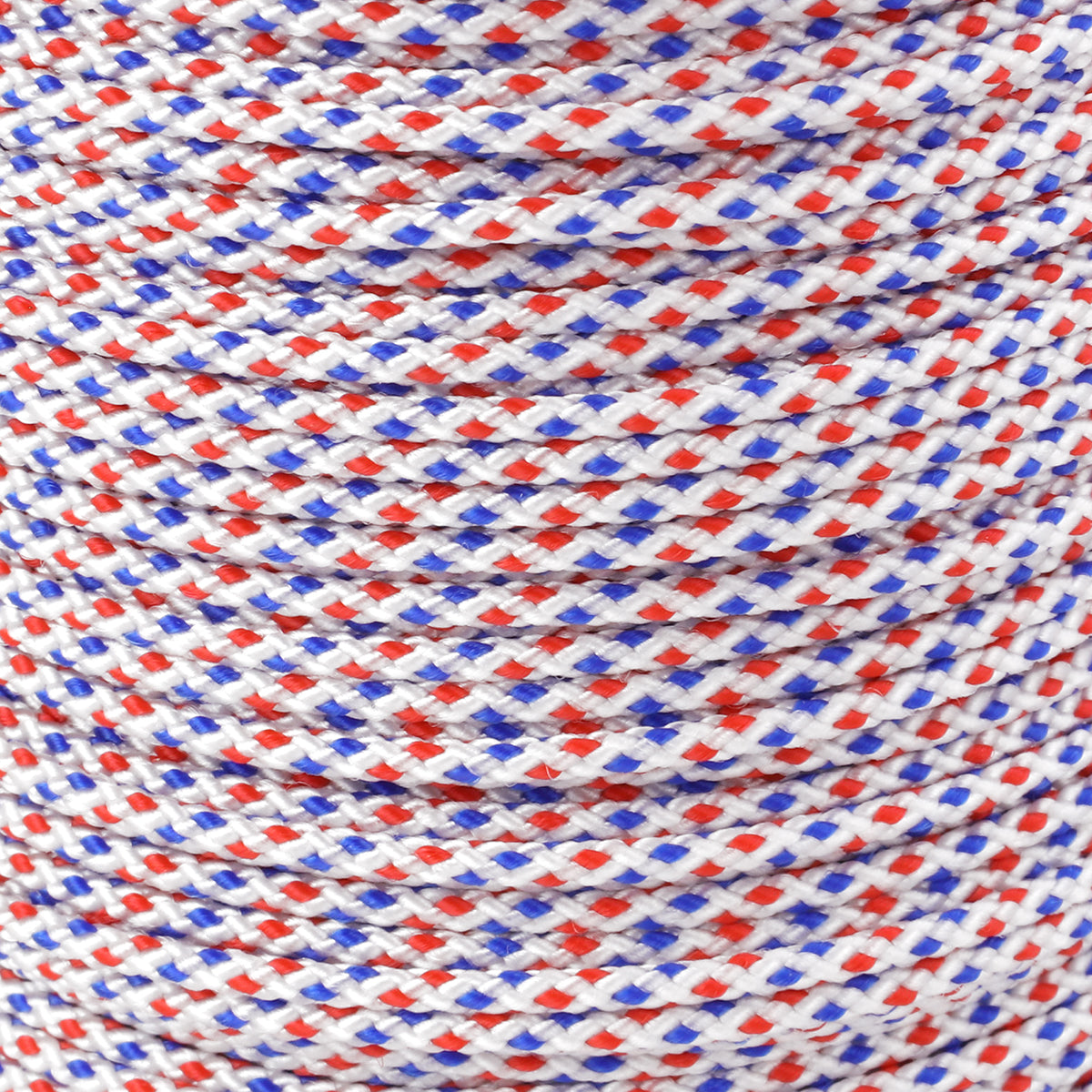 1 16 White with Blue and Red Dots closeup