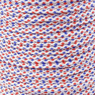 1 16 White with Blue and Red Dots closeup