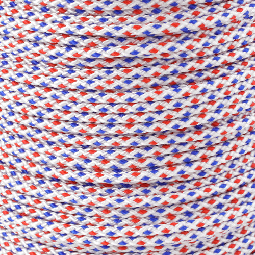 1 16 White with Blue and Red Dots closeup