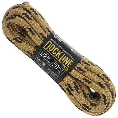 1 2 Dock Line Tan w Black Tracer