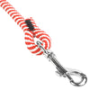 1 2 Rope Leash White & Red Spirals Closeup