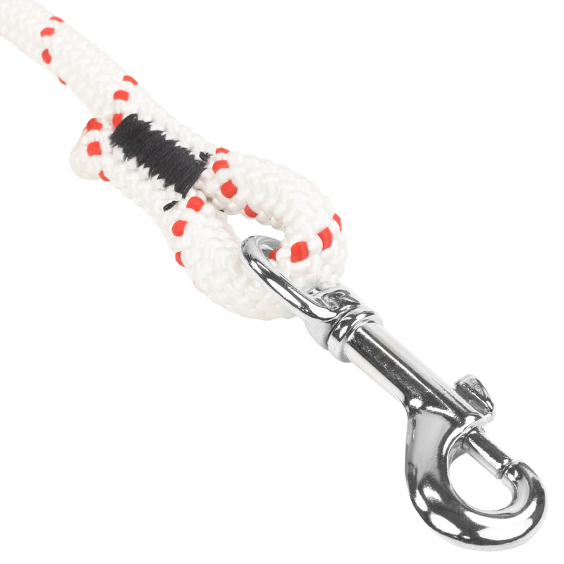 1 2 Rope Leash White w Red Tracer Closeup