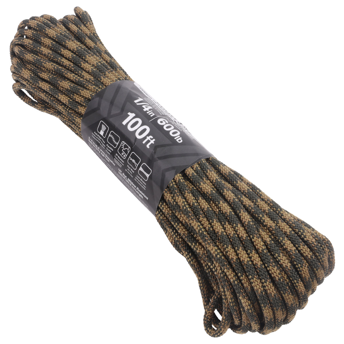 Web Check Rope 1/4 x 100ft - Tan & Stealth Olive Check – Atwood Rope MFG