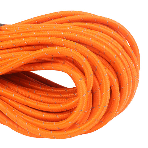 1 4 Bungee Shock Cord Neon Orange Reflective 100ft closeup