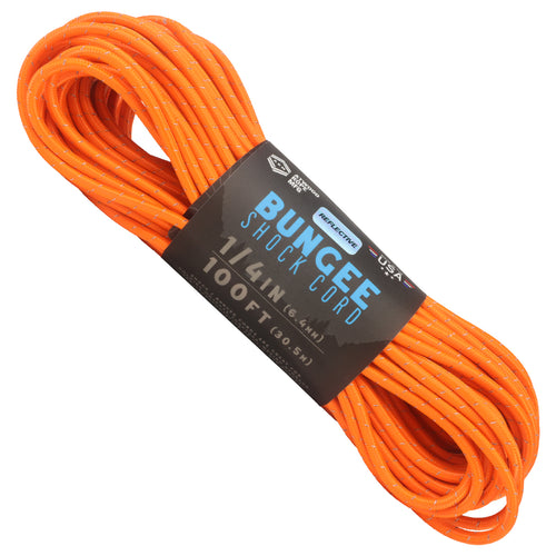 1 4 Bungee Shock Cord Neon Orange Reflective 100ft