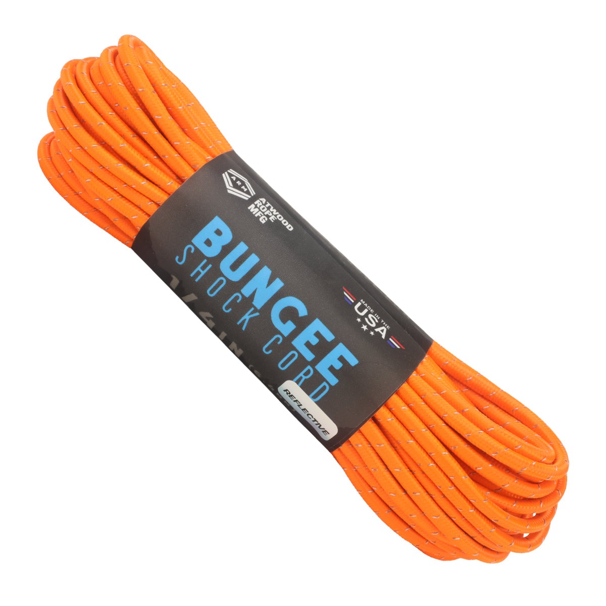 1 4 Bungee Shock Cord Neon Orange Reflective 50ft