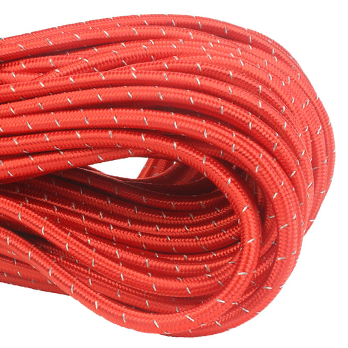 1 4 Bungee Cord Red Reflective 100ft Closeup