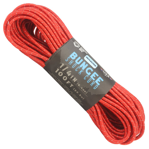 1 4 Bungee Cord Red Reflective 100ft