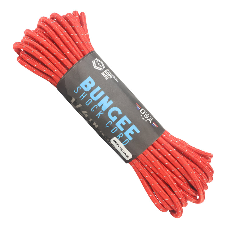 1 4 Bungee Cord Red Reflective 50ft