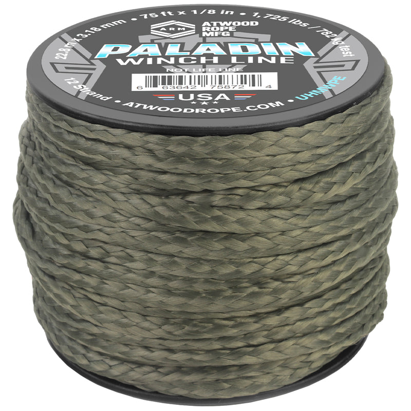 1 8 Paladin Winch Line 75ft Stealth Grey Web Ready
