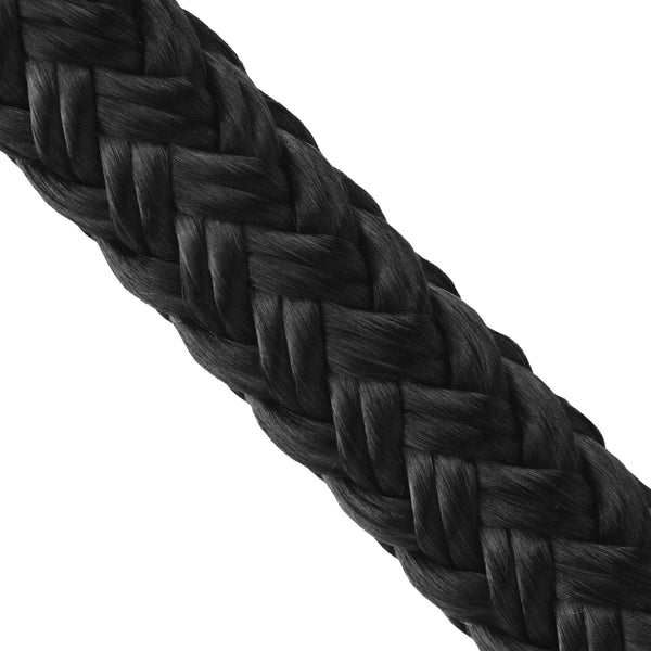 1 inch double braid black ultra closeup
