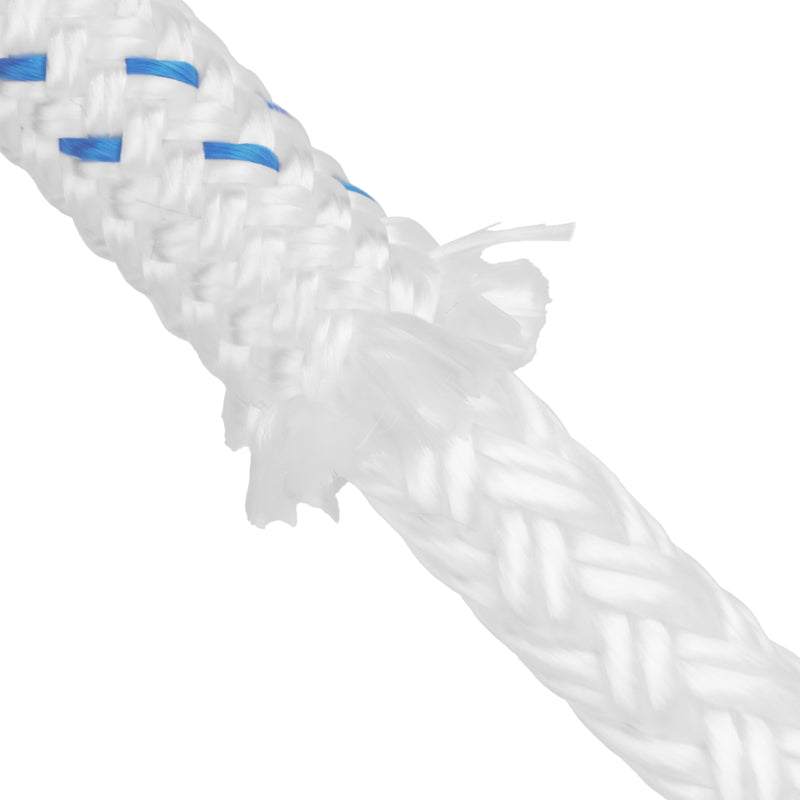 1 inch Double Braid White w Blue