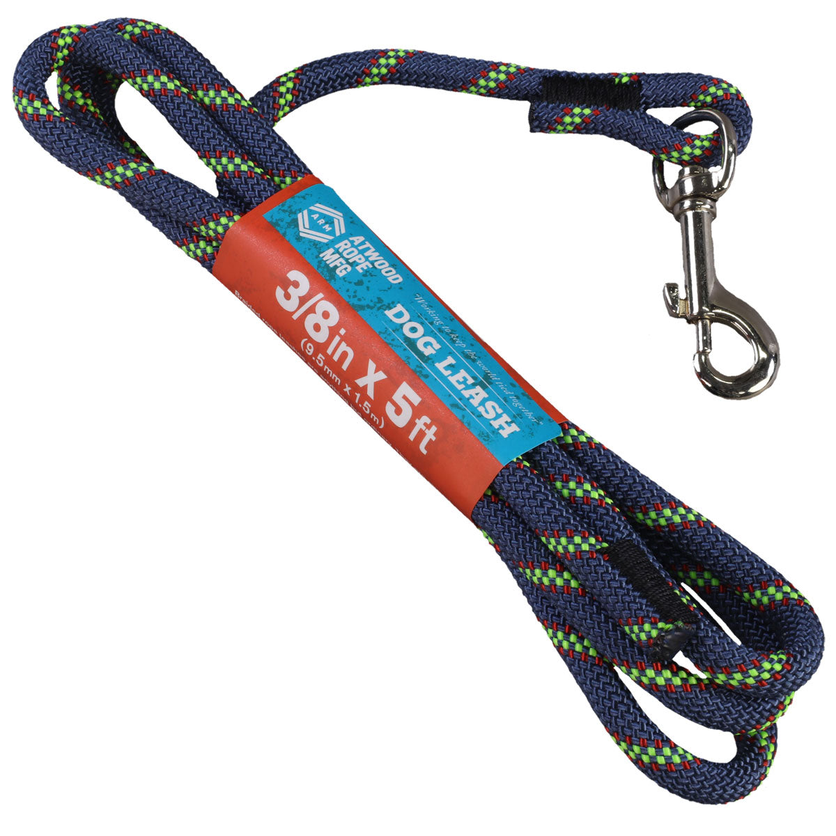 Trapper Rope Leash 3/8 Navy w/ Neon Green & Red Tracer Rope Leash – Atwood Rope MFG