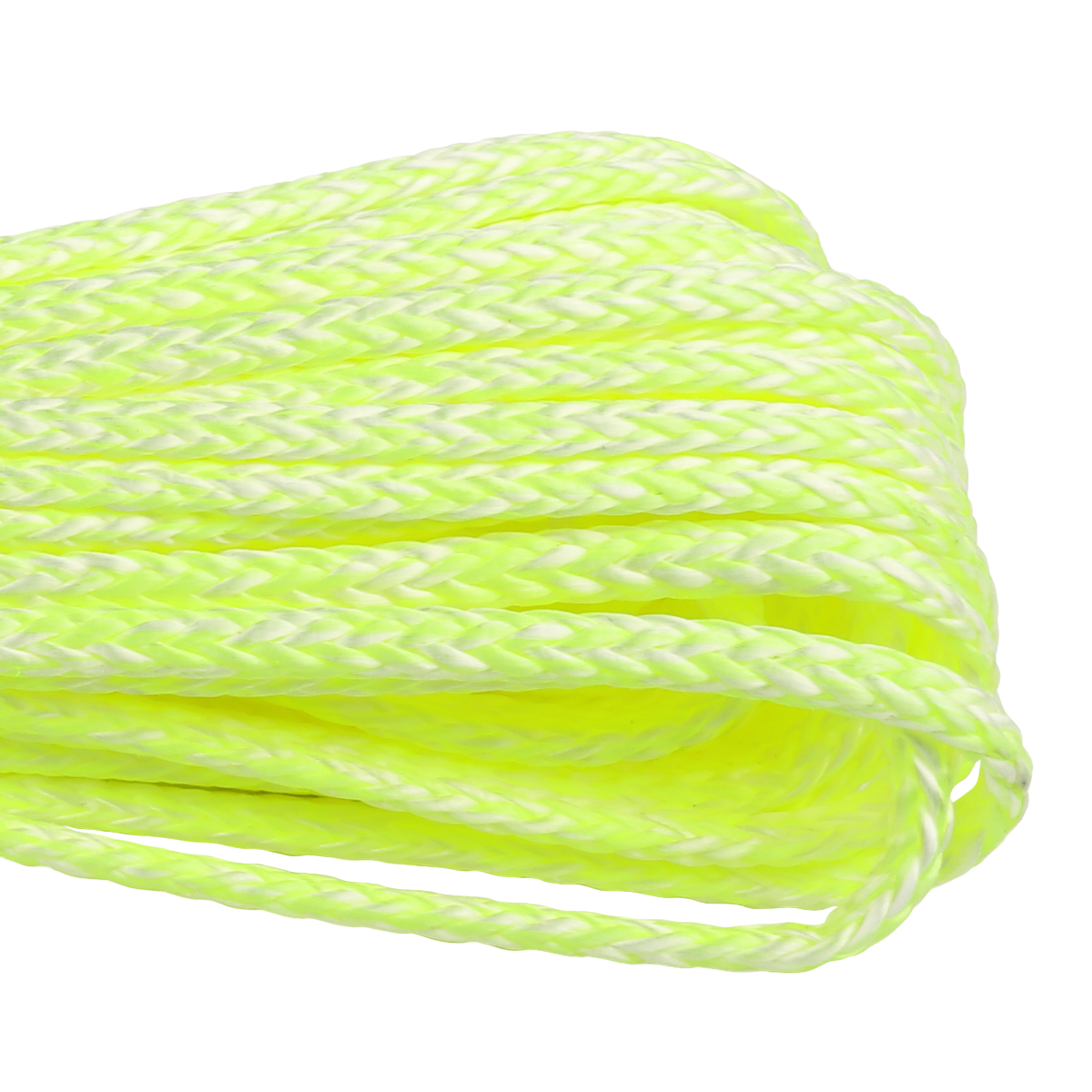 3 16 Paladin Winch Line Neon Yellow and White Closeup