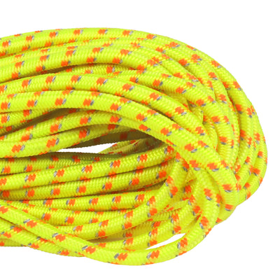 3 16 Reflective Bungee Neon Yellow with Neon orange tracer closeup