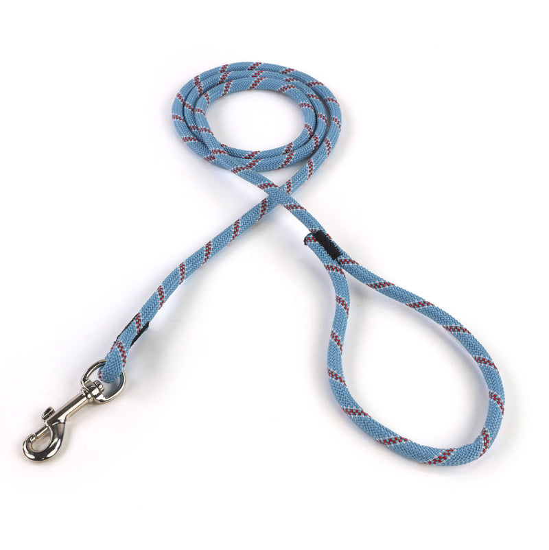 3 8 Carolina Blue W White & Red Tracer Leash