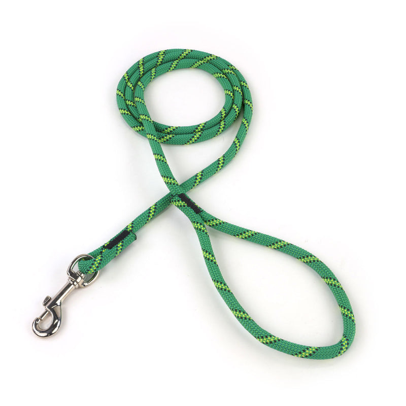 3 8 Green w Neon Yellow Black Tracer Rope Leash