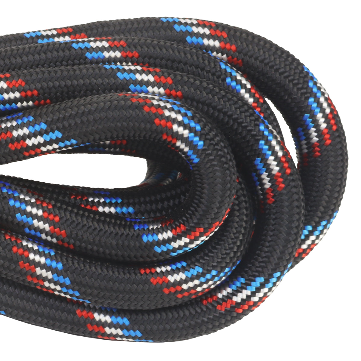 3 8 Vexibraid Dock Line Black with Red and White Blue Tracer Closeup