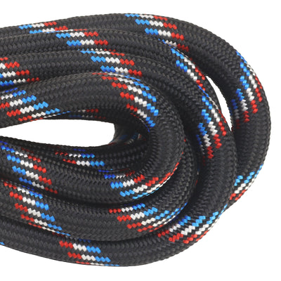 3 8 Vexibraid Dock Line Black with Red and White Blue Tracer Closeup