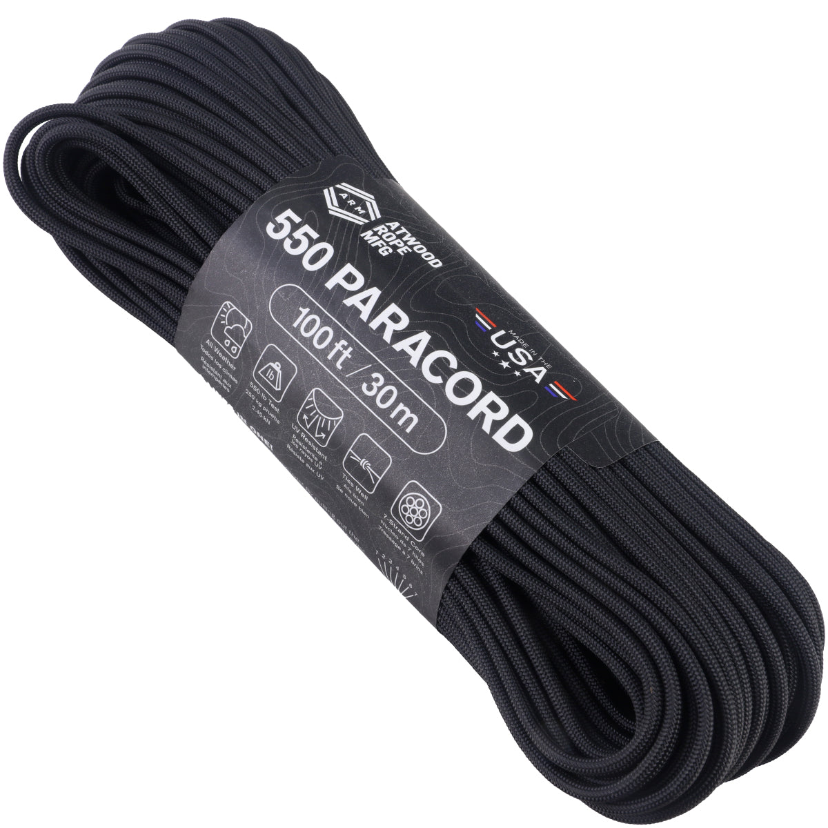 Paracod Rope 550 Paracord - Black – Atwood Rope MFG
