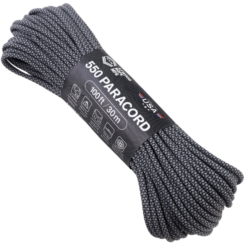 Charcoal with Black Diamonds - 550 Paracord - 100 Feet