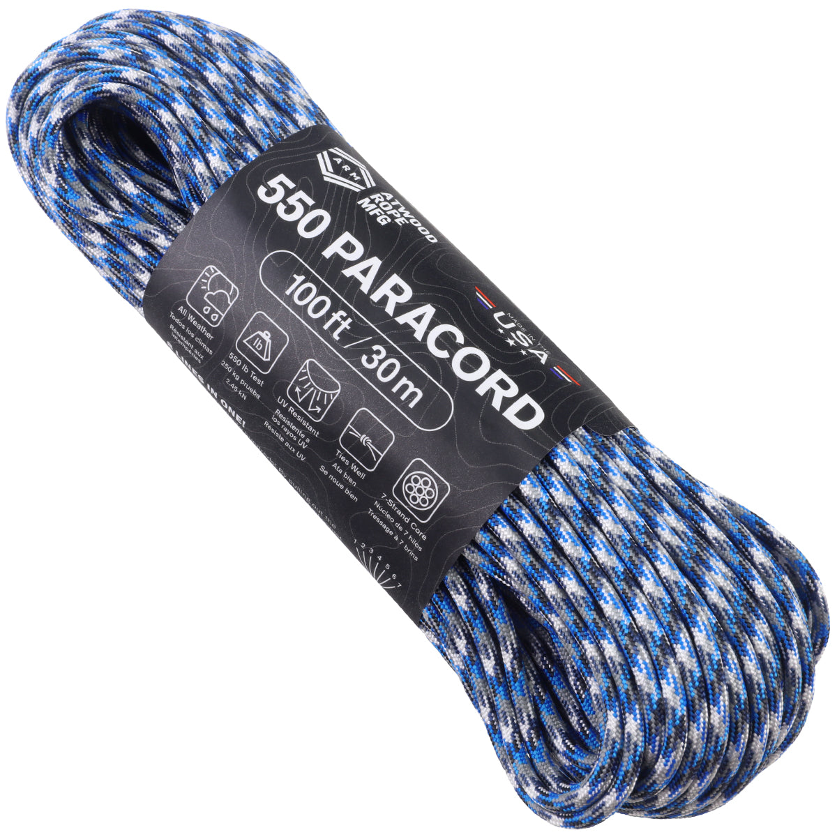 Paracod Rope 550 Paracord - Blue Camo – Atwood Rope MFG