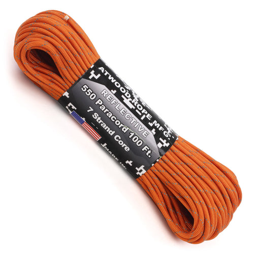 550 paracord reflective burnt orange