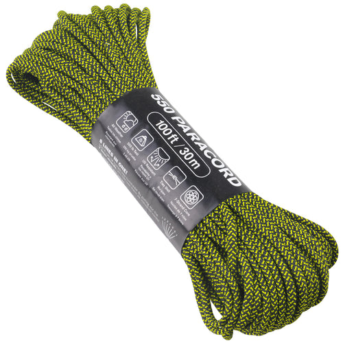 550 Paracord Cross Hatch Neon Yellow With Black