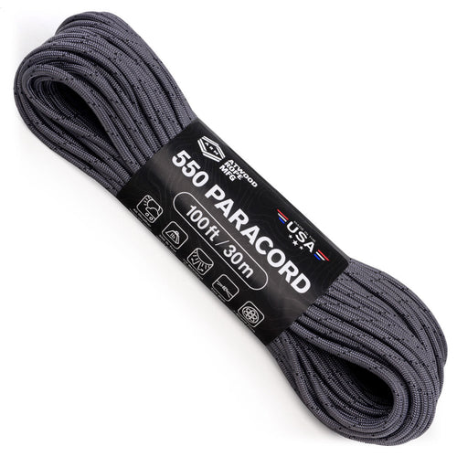 550 paracord graphite w black tracer