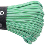 550 Paracord Green & White Lines Closeup