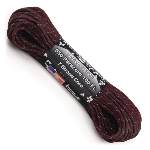 550 paracord reflective maroon