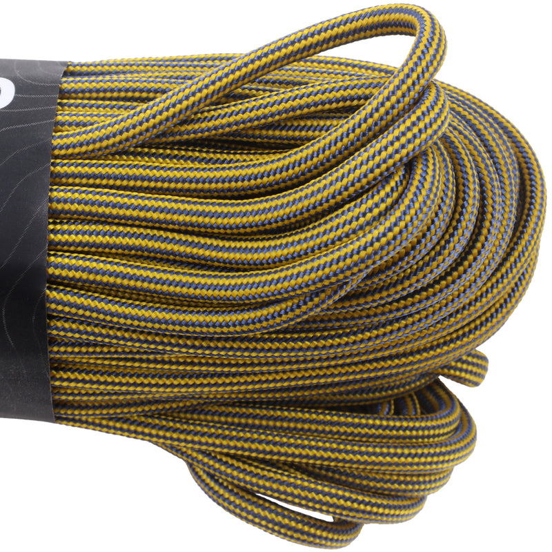 550 Paracord Line Patterns Air Force Gold & Navy Closeup