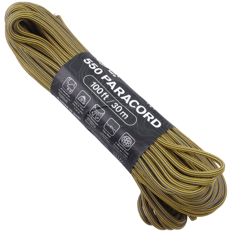 Atwood Rope MFG 550 Paracord 100 Feet 7-Strand Core Parachute Cord (Grey)
