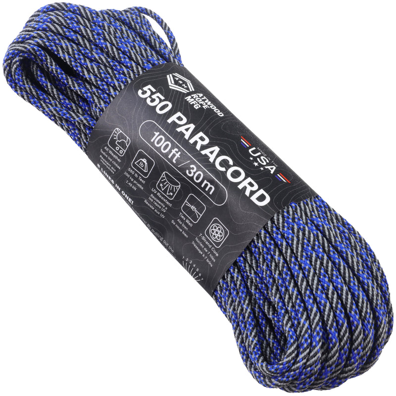 550 Paracord - Thin Blue Line – Atwood Rope MFG