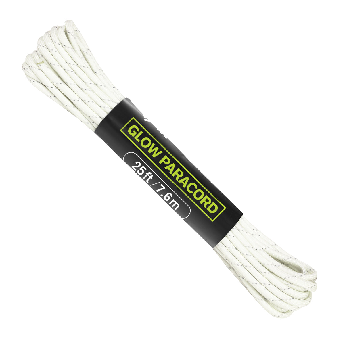 550 Glow Paracord 25ft Glow Reflective Web Ready