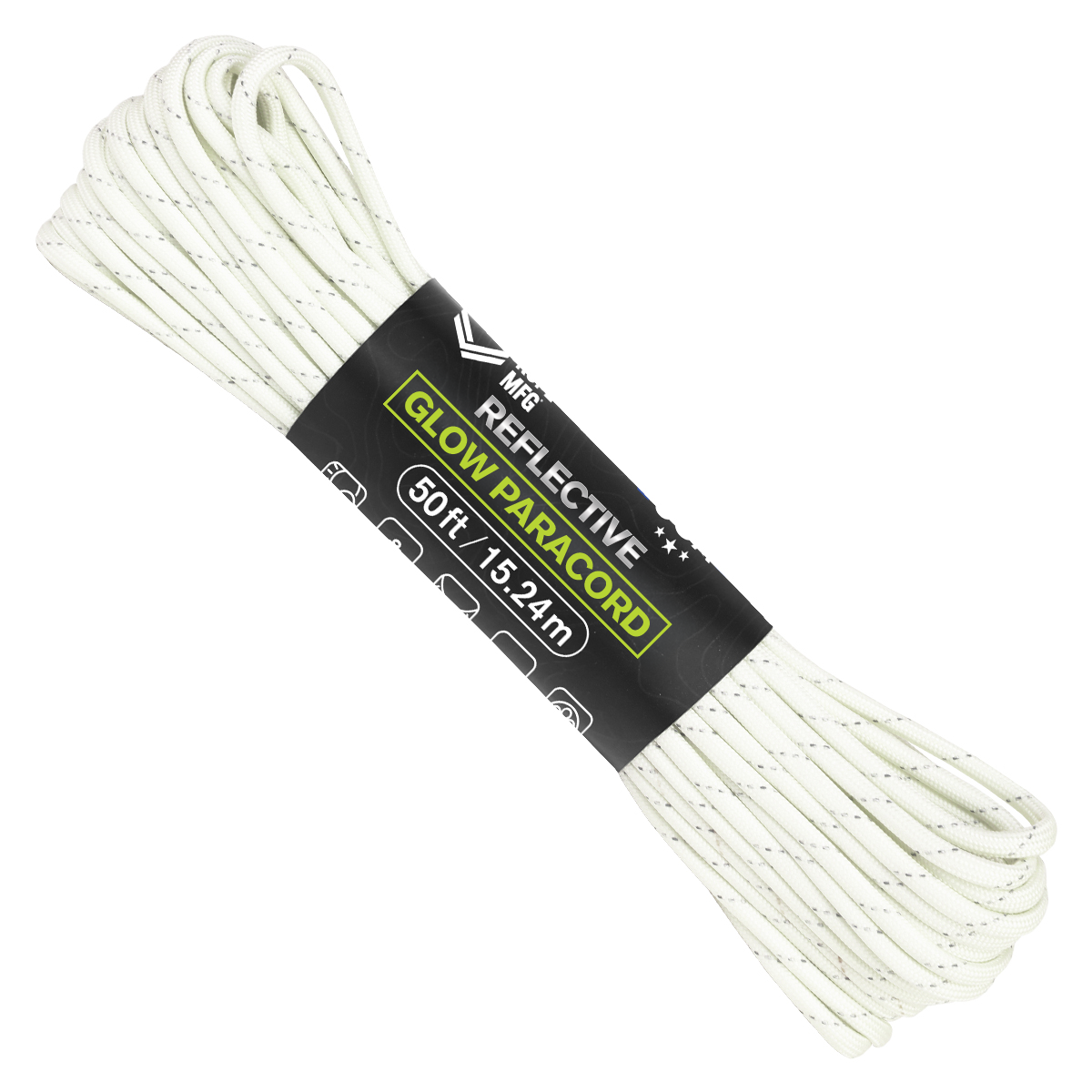 550 Glow Paracord 50ft Glow Reflective Web Ready