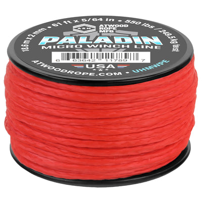 5 64 Paladin Micro Winch Line 61ft Red Web Ready