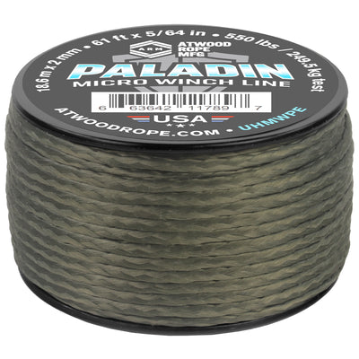 5 64 Paladin Micro Winch Line 61ft Stealth Grey Web Ready