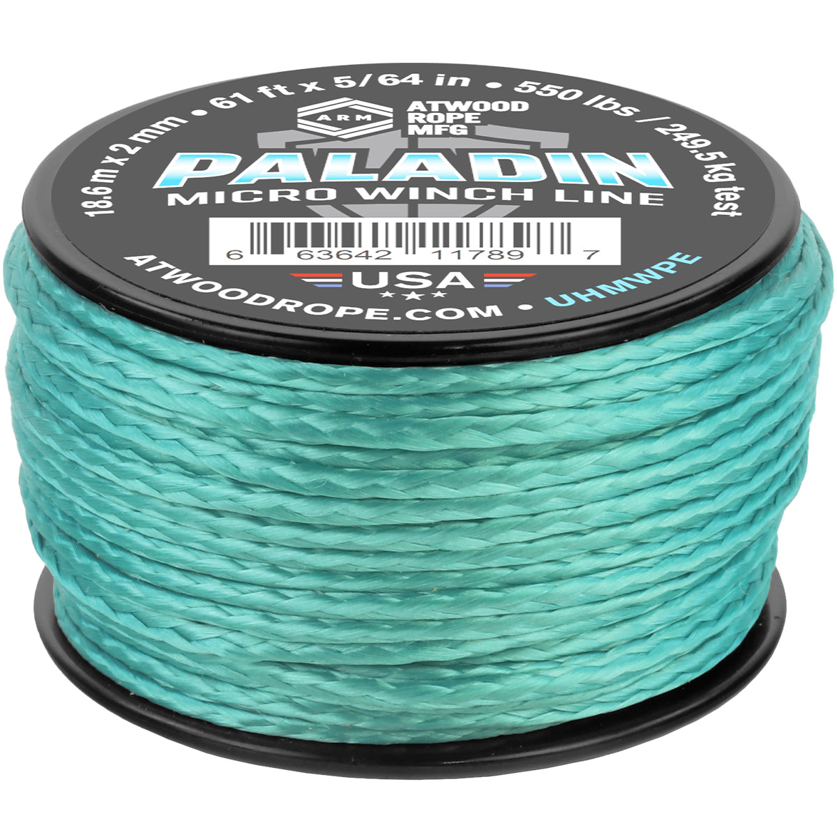 5 64 Paladin Micro Winch Line 61ft Teal Web Ready