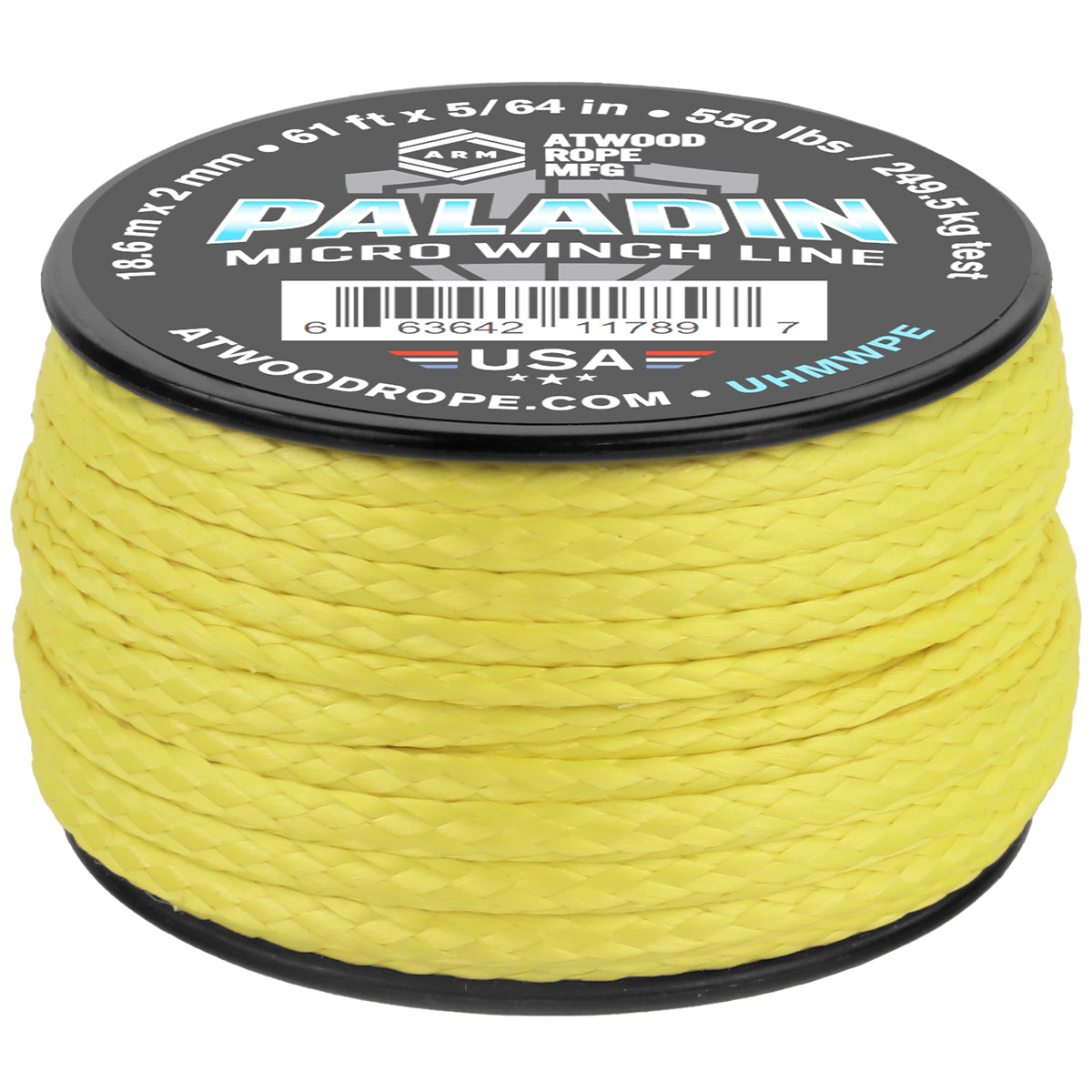 5 64 Paladin Micro Winch Line 61ft Yellow Web Ready