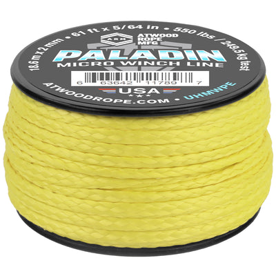 5 64 Paladin Micro Winch Line 61ft Yellow Web Ready