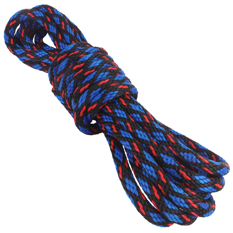 58 SOLID BRAID BLACK WITH BLUE DIAMONDS AND RED TRACER MAIN