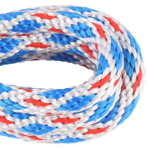 5/8 Solid Braid - White w/ Carolina Blue Diamonds & Red Tracer